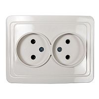 Розетка без заземления ASD Classico 2102 1-м. 2 мод. белый картинка